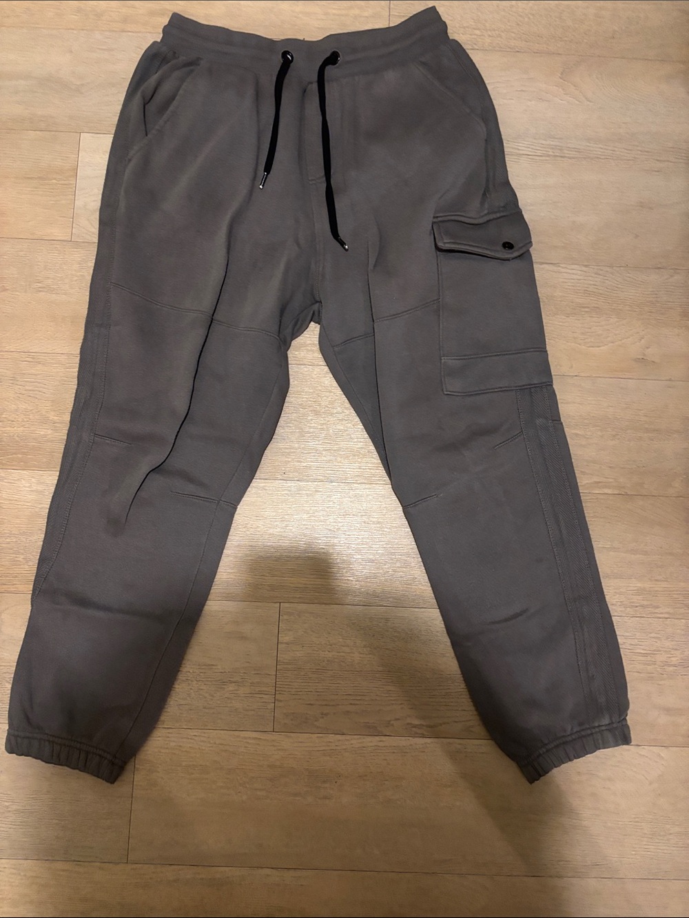 Men's Cargo Jogger Pants in Charcoal with Drawstring